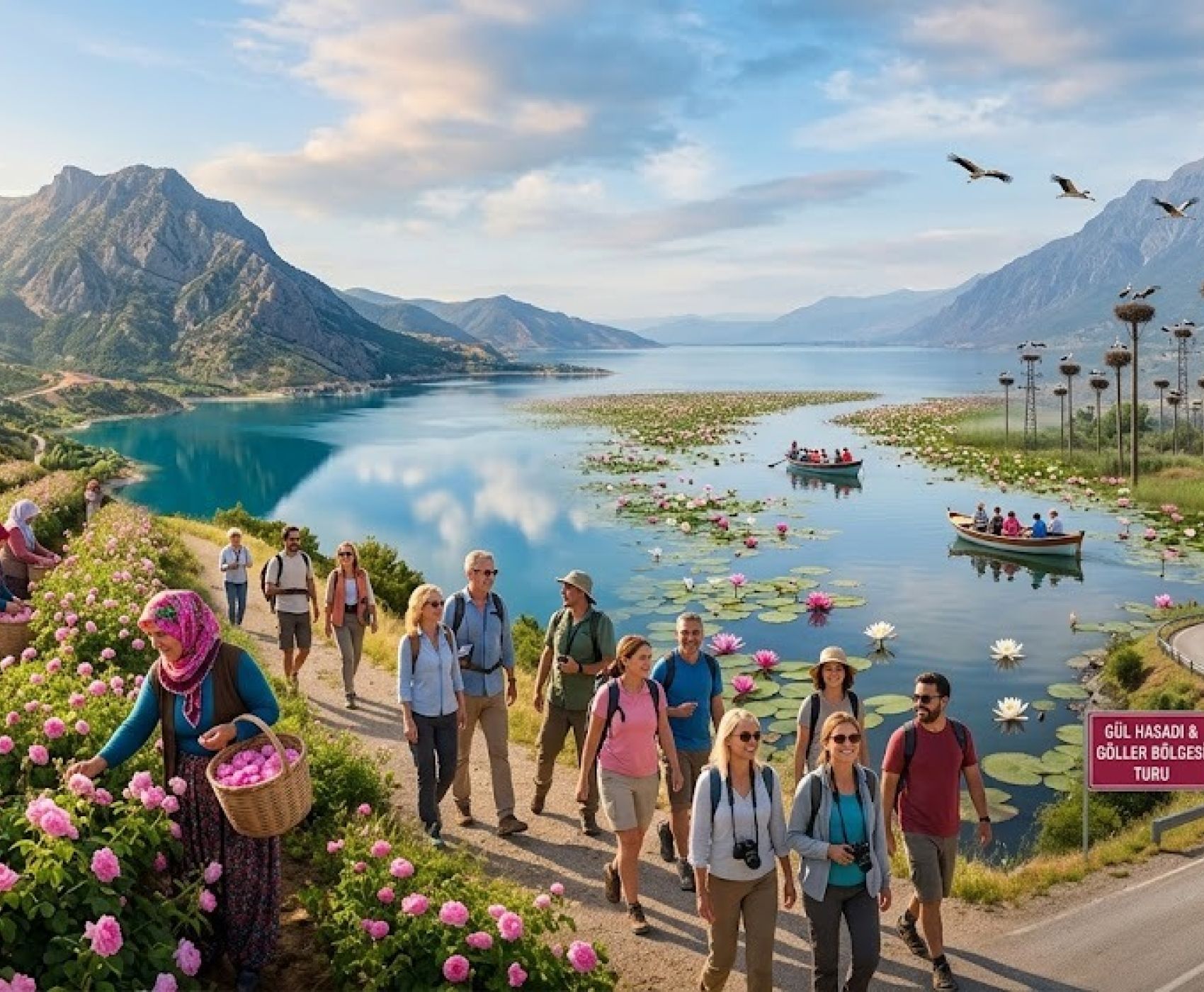 GÜL HASADI & EĞİRDİR GÖLÜ & BEYŞEHİR GÖLÜ &NİLÜFER ÇİÇEKLERİ &  LEYLEKLER VADİSİ